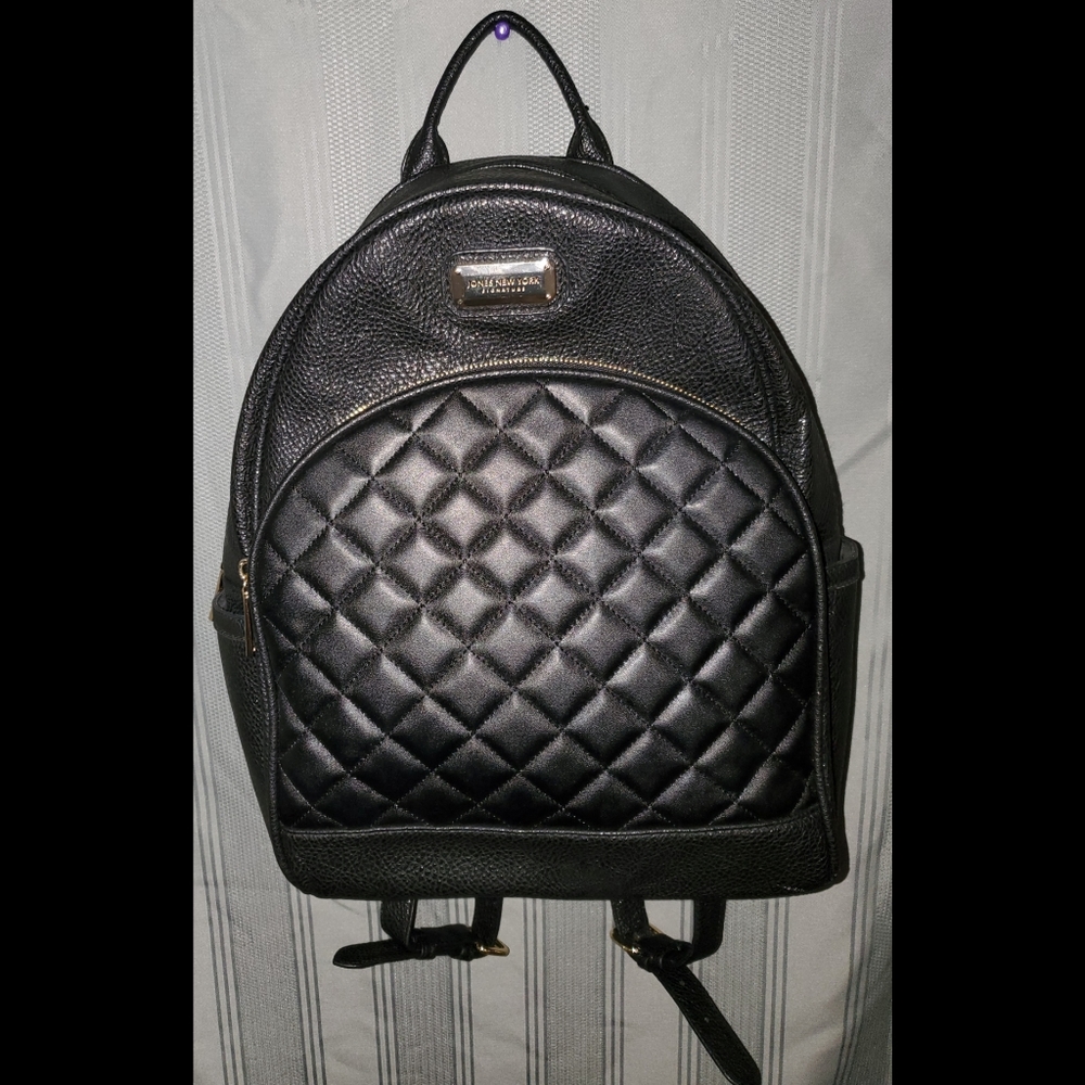 Black leather Jones New York Signature backpack